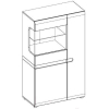 Шкаф с витриной Anrex Linate 3D-1S / typ 32 (белый/сонома трюфель)