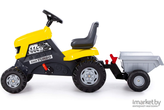Каталка детская трактор с педалями и полуприцепом Полесье Turbo 52681
