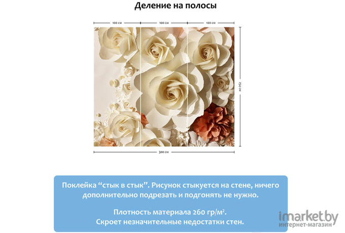 Фотообои Citydecor Цветы 3D (300x254)