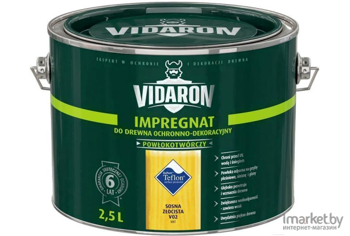 Защитно-декоративный состав Vidaron Impregnant V02 2.5л Золотистая сосна