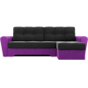 Угловой диван Mebelico Амстердам 77 правый 58500 микровельвет черный/фиолетовый