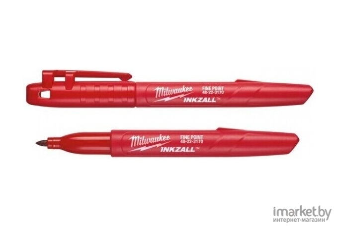 Промышленный маркер Milwaukee INKZALL для стройплощадки тонкий 1шт красный [48223170]