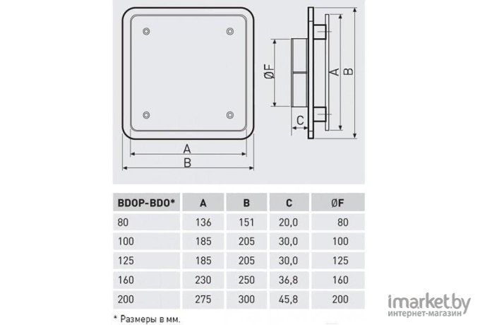 Вентиляционный диффузор Soler&Palau BDOP-100 (5209225800)