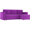Угловой диван Лига Диванов Принстон правый микровельвет фиолетовый (29368)