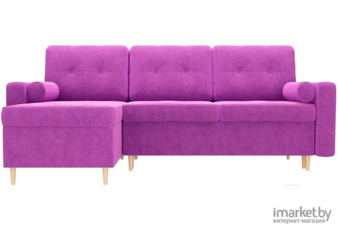 Угловой диван Mebelico Белфаст 492 левый 59069 вельвет фиолетовый