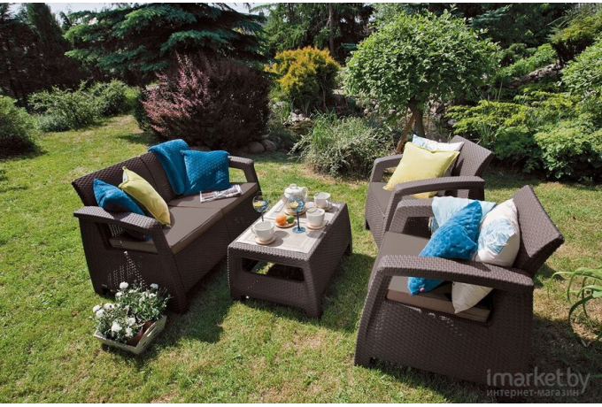Комплект садовой мебели Keter Corfu Set коричневый [223201]