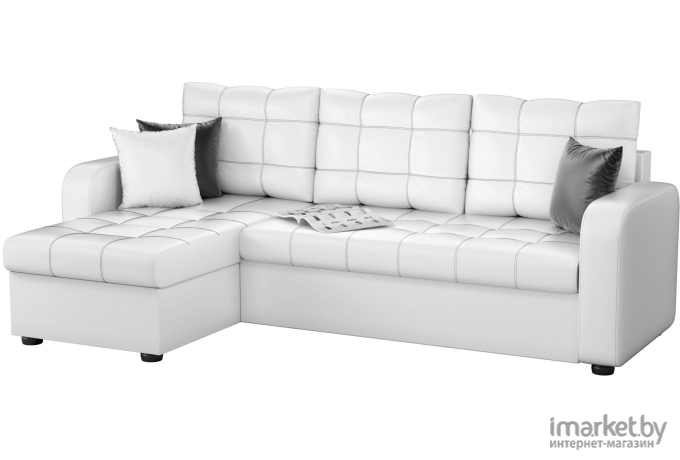 Угловой диван Mebelico Ливерпуль 478 левый 59616 экокожа белый