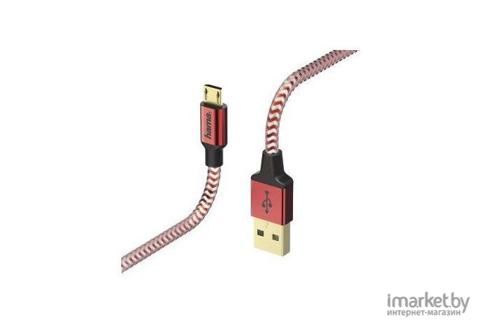  Hama micro USB B (m) USB A(m) 1.5 м красный [00178288]