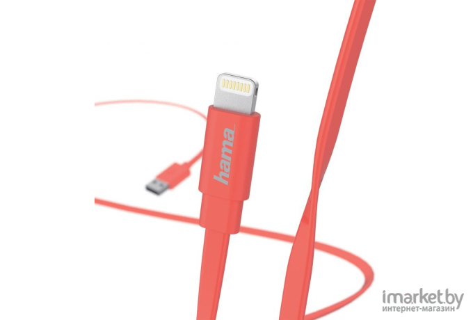  Hama Flat Lightning (m) USB A(m) 1.2 м розовый [00173645]