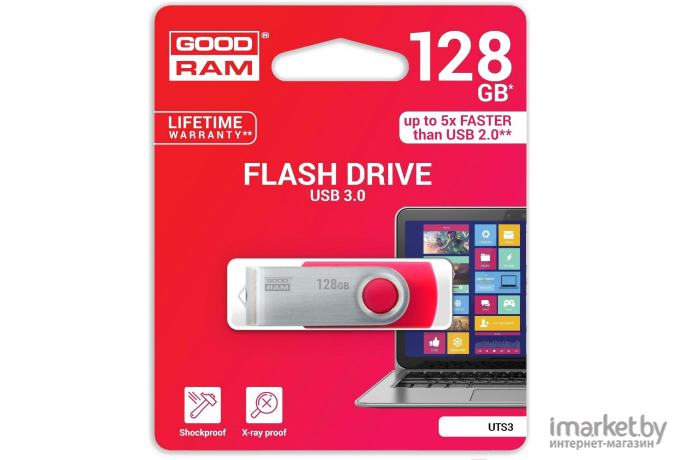 Usb flash GOODRAM 128GB UTS3 Red [UTS3-1280R0R11]