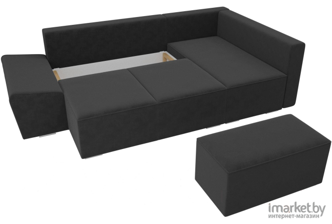 Комплект мягкой мебели Лига Диванов Хавьер 101246 правый велюр серый