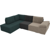 Комплект мягкой мебели Лига Диванов Хавьер левый 101239 велюр бежевый/серый/бирюзовый