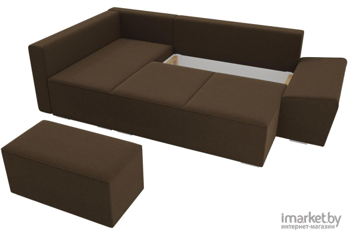 Комплект мягкой мебели Лига Диванов Хавьер левый 101255 микровельвет коричневый