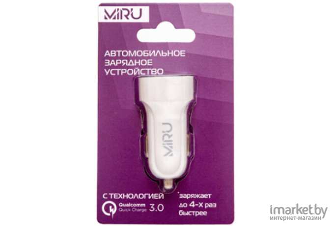 Зарядное устройство Miru Quick Charge 3.0 белый