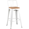 Барный стул Stool Group Tolix wood со спинкой белый глянцевый [YD-H765E-W LG-02]