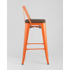 Барный стул Stool Group Tolix wood со спинкой оранжевый глянцевый [YD-H675E-W LG-05]