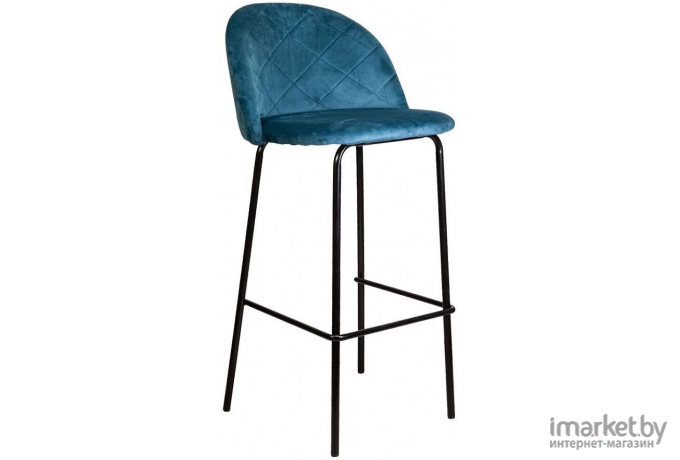 Барный стул Седия Icon голубой велюр HLR 62/черный