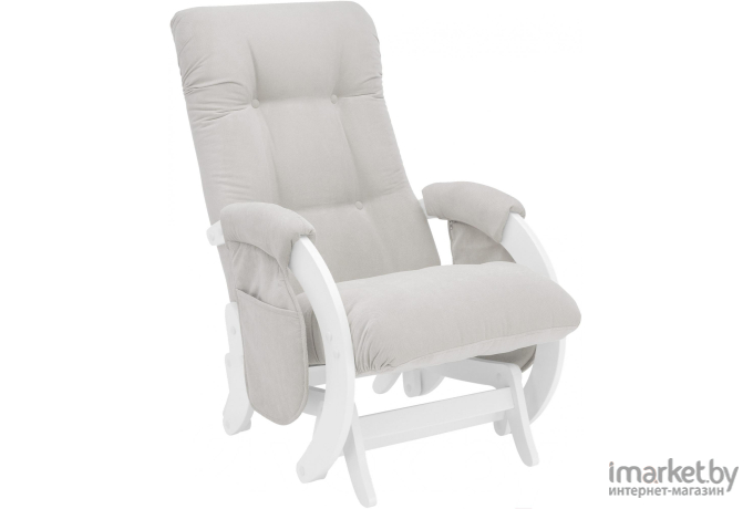 Кресло-глайдер Мебель Импэкс Milli Smile с карманами молочный дуб/Verona Light Grey