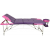 Стол массажный Atlas Sport складной 70 см 3-с алюминиевый рельефный розово-фиолетовый