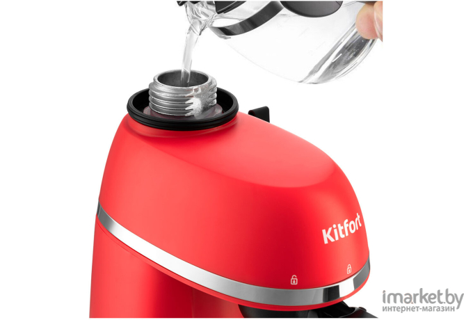 Кофеварка Kitfort КТ-760-1 красный/черный