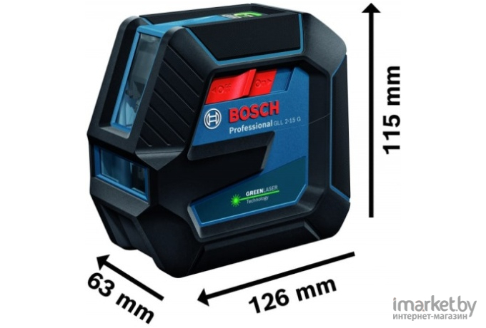 Лазерный нивелир Bosch со штативом и держателем GLL 2-15 G + LB 10 + BT 150 [0.601.063.W01]