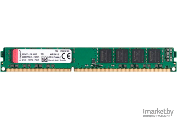 Оперативная память Kingston ValueRAM 8GB DDR3 PC3-12800 (KVR16LN11/8WP)