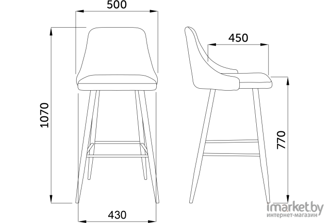 Барный стул AksHome Lara 2 бежевая ткань 1701-03/черный