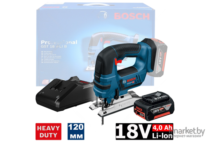 Электролобзик Bosch GST 18 V-LI B [0615990M43]