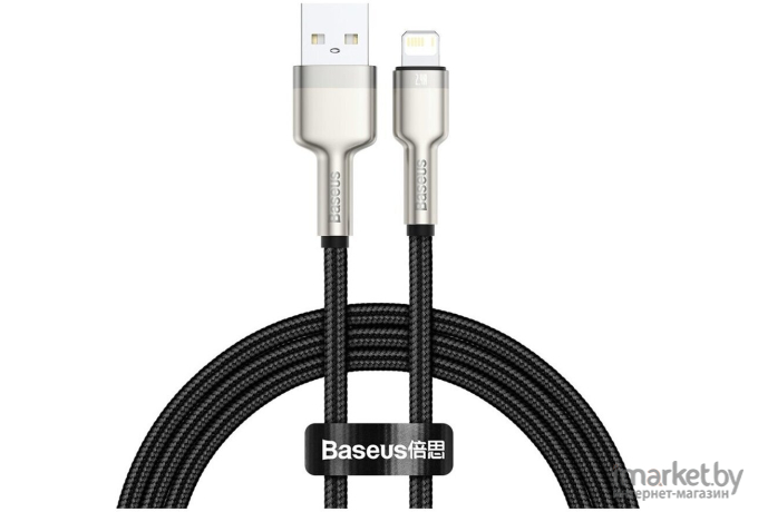 Кабель Baseus CALJK-A01 Cafule Series Metal Data Cable USB to Lightning 2.4A 1m Black (Baseus Cafule Series Metal Data Cable USB to IP 2.4A 1m Black (CALJK-A01))