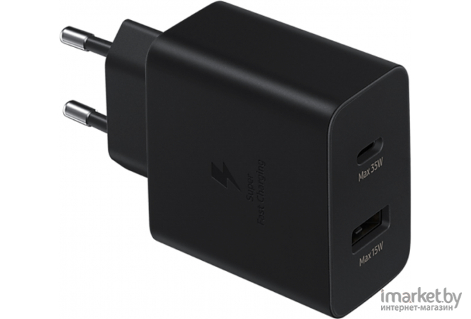 Сетевое зарядное устройство Samsung СЗУ USB Type-C с функцией зарядки, чёрное чёрный [EP-TA220NBEGRU]