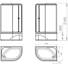 Душевая кабина Domani-Spa Delight 128 high L белый/сатин матированное стекло (DS01D128LHWM00)