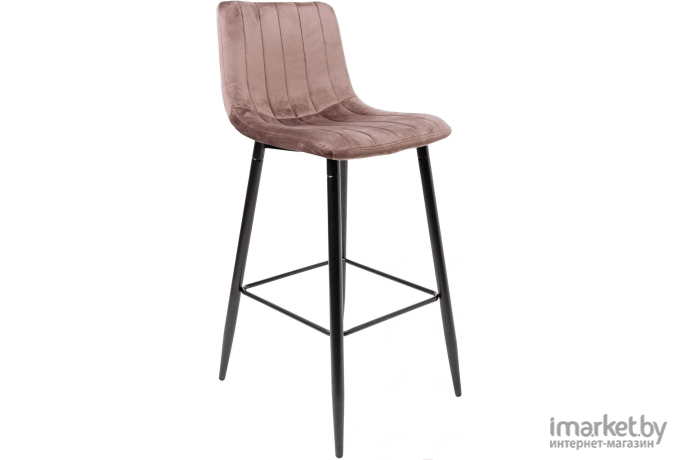Барный стул Aks Home Ultra велюр коричневый HLR-49/черный