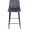 Барный стул AksHome Mia велюр темно-серый HLR21/черный