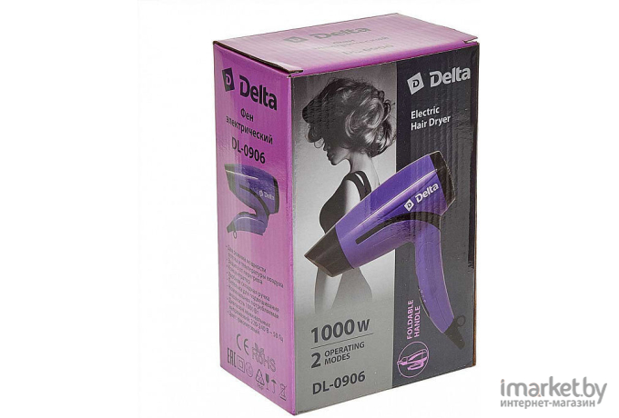 Фен Delta DL-0906 фиолетовый [DL-0906 фиолетовый]