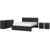 Спальня Ikea Кровати и матрасы-gt;Комплекты мебели для спальни MALM МАЛЬМ Комплект мебели д/спальни, 4 предм., черно-коричневый160x200 см черно-корич