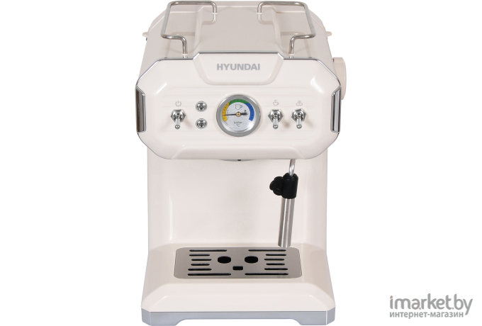 Кофеварка Hyundai HEM-5300 бежевый/серебристый