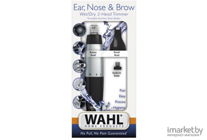 Триммер для волос и бороды Wahl Ear, Nose & Brow серебристый/черный [560-1416]