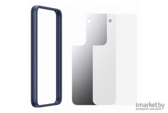 Чехол для телефона Samsung Frame Cover для S22 (прозрачный с белой рамкой)