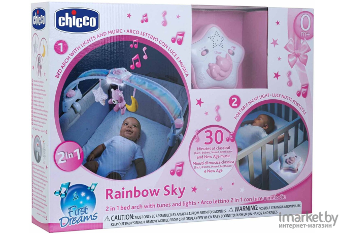 Игровая панель для кроватки CHICCO Радужное небо розовый (00010473100000)