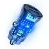Автомобильное зарядное устройство Usams С31 Transparent Dual USB прозрачно-голубой (CC162CC02)
