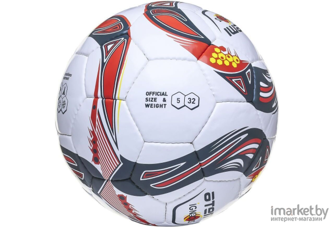 Мяч футбольный Atemi Igneous р.5 белый/cерый/оранжевый
