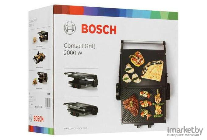 Электрогриль Bosch TCG4215 серебристый/черный
